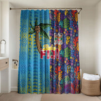 Fijian Coral Reef Bathroom Set with Traditional Tapa Pattern Split Style LT03 Shower Curtain Only Multicolor - Polynesian Pride