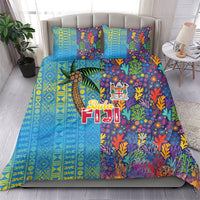 Fijian Coral Reef Bedding Set with Traditional Tapa Pattern Split Style LT03 - Polynesian Pride