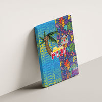 Fijian Coral Reef Canvas Wall Art with Traditional Tapa Pattern Split Style LT03 - Polynesian Pride