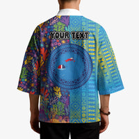 Personalised Fijian Coral Reef Kimono with Traditional Tapa Pattern Split Style LT03 - Polynesian Pride