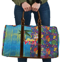 Fijian Coral Reef Travel Bag with Traditional Tapa Pattern Split Style LT03 Multicolor - Polynesian Pride