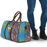 Fijian Coral Reef Travel Bag with Traditional Tapa Pattern Split Style LT03 - Polynesian Pride