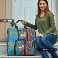 Fijian Coral Reef Travel Bag with Traditional Tapa Pattern Split Style LT03 - Polynesian Pride