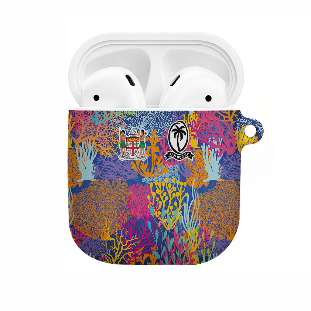 Fijian Rugby AirPods Case Colorful Coral Reef Pre Match Design LT03 Multicolor - Polynesian Pride