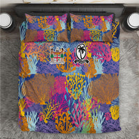 Fijian Rugby Bedding Set Colorful Coral Reef Pre Match Design LT03 Multicolor - Polynesian Pride