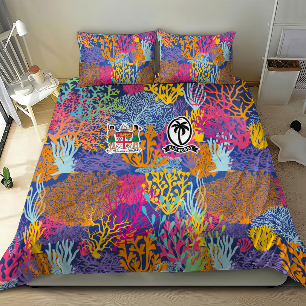 Fijian Rugby Bedding Set Colorful Coral Reef Pre Match Design LT03 - Polynesian Pride