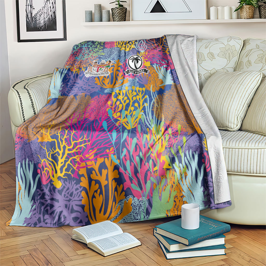 Fijian Rugby Blanket Colorful Coral Reef Pre Match Design LT03 Multicolor - Polynesian Pride
