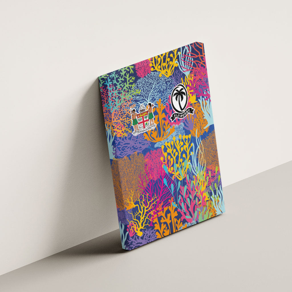 Fijian Rugby Canvas Wall Art Colorful Coral Reef Pre Match Design LT03 - Polynesian Pride