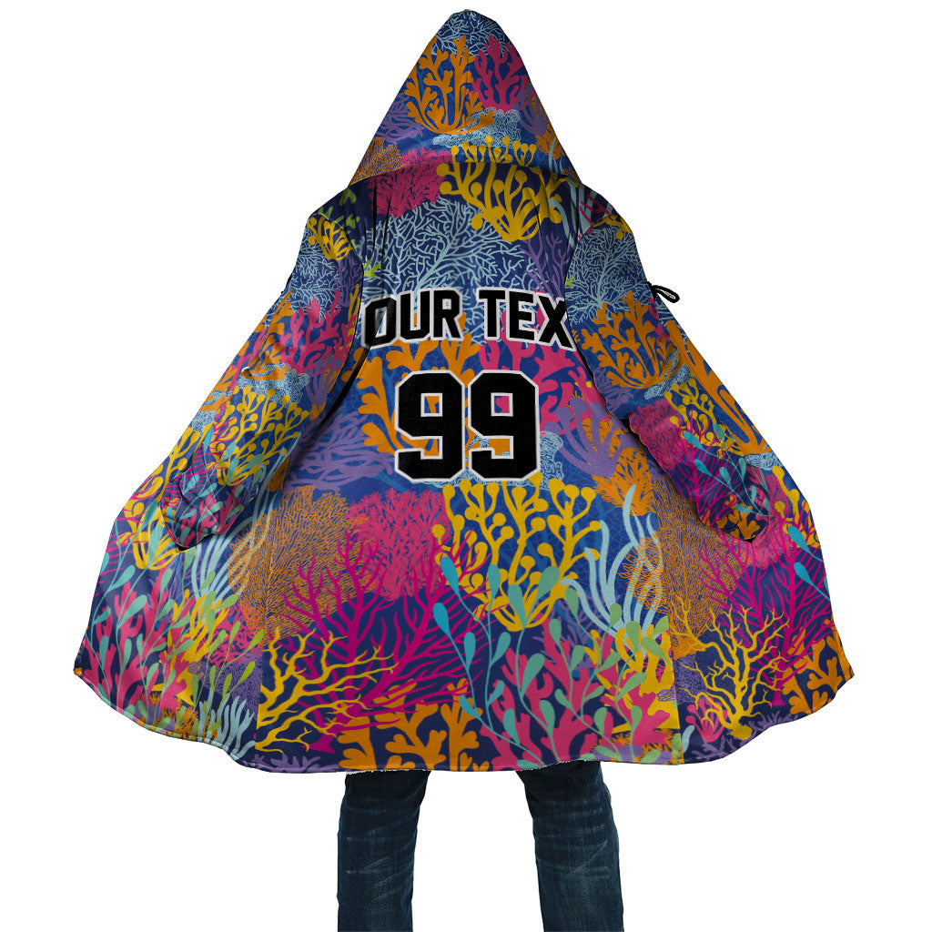 Custom Fijian Rugby Cloak Colorful Coral Reef Pre Match Design LT03 Unisex Multicolor - Polynesian Pride