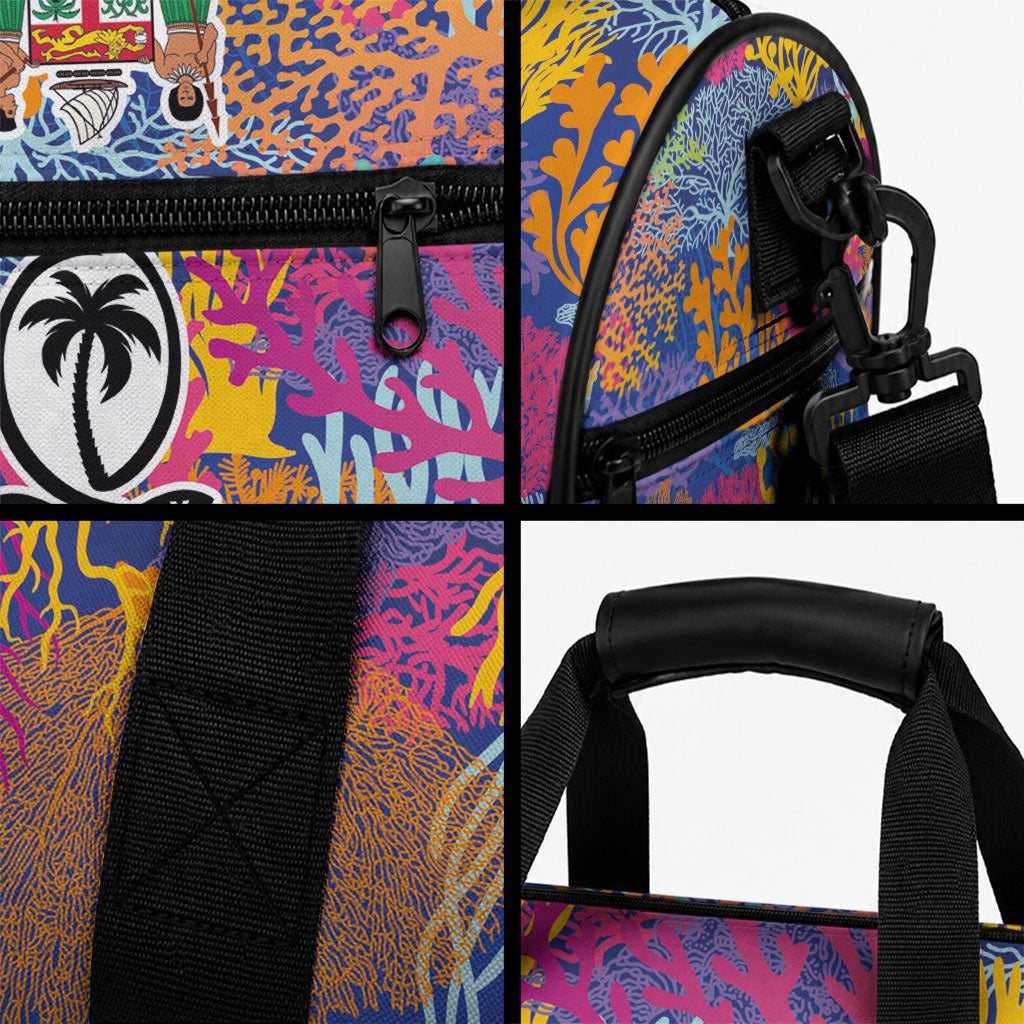 Fijian Rugby Duffle Bag Colorful Coral Reef Pre Match Design LT03 - Polynesian Pride