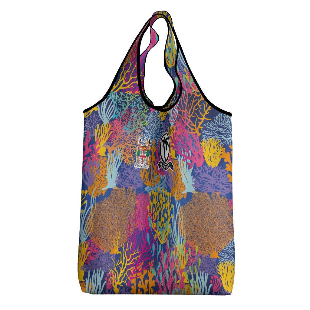 Fijian Rugby Grocery Bag Colorful Coral Reef Pre Match Design LT03 - Polynesian Pride