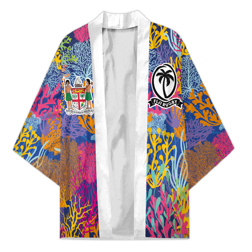 Custom Fijian Rugby Kimono Colorful Coral Reef Pre Match Design LT03 Unisex Multicolor - Polynesian Pride