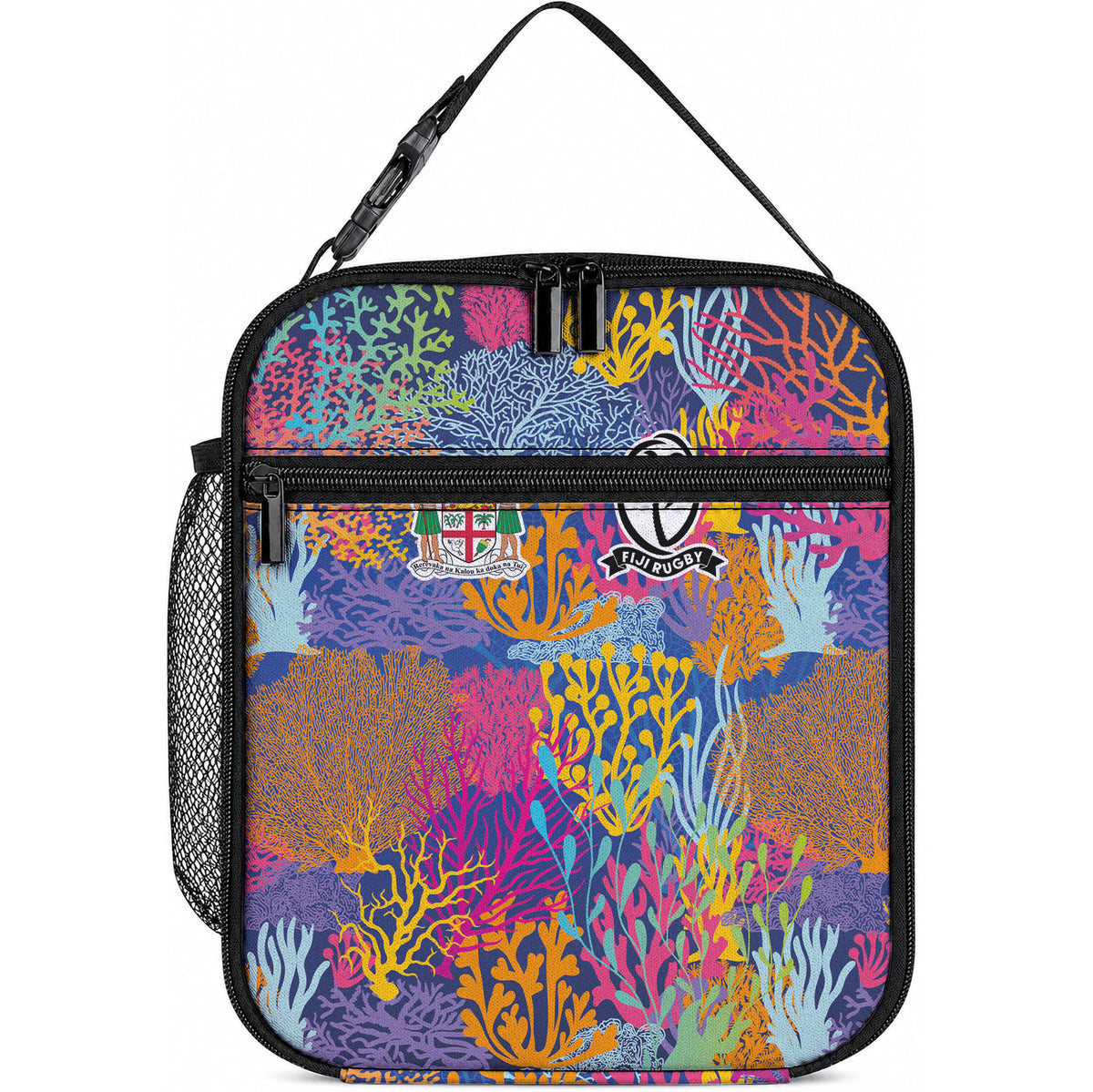 Fijian Rugby Lunch Bag Colorful Coral Reef Pre Match Design LT03 10.2 × 8.3 × 4.3 inch Multicolor - Polynesian Pride