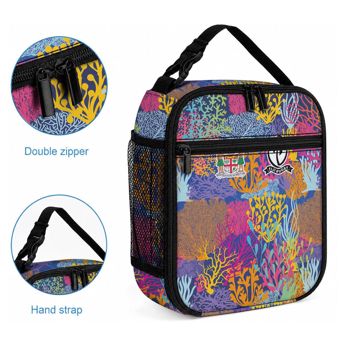 Fijian Rugby Lunch Bag Colorful Coral Reef Pre Match Design LT03 - Polynesian Pride