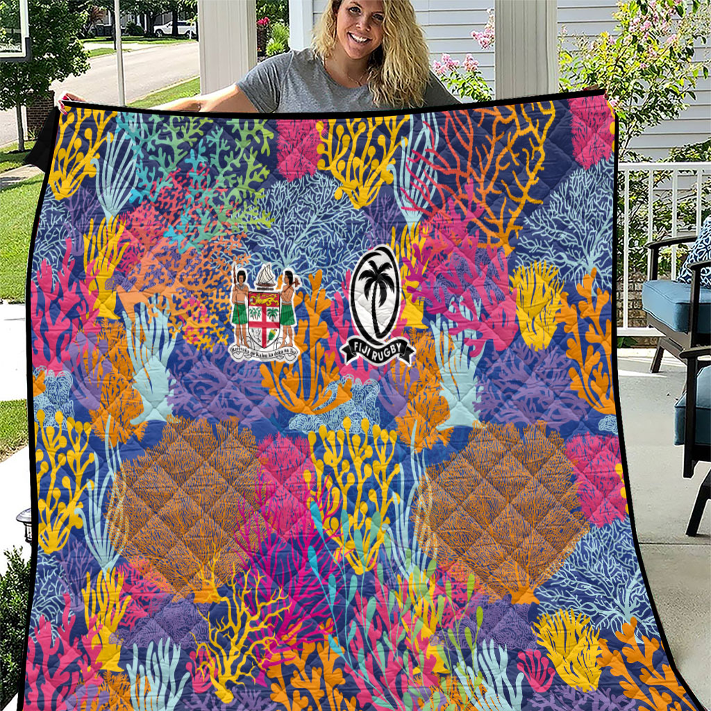 Fijian Rugby Quilt Colorful Coral Reef Pre Match Design LT03 Multicolor - Polynesian Pride