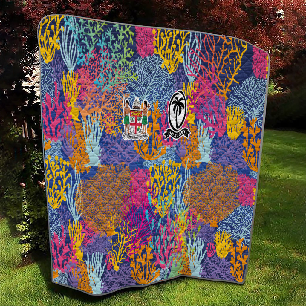 Fijian Rugby Quilt Colorful Coral Reef Pre Match Design LT03 - Polynesian Pride