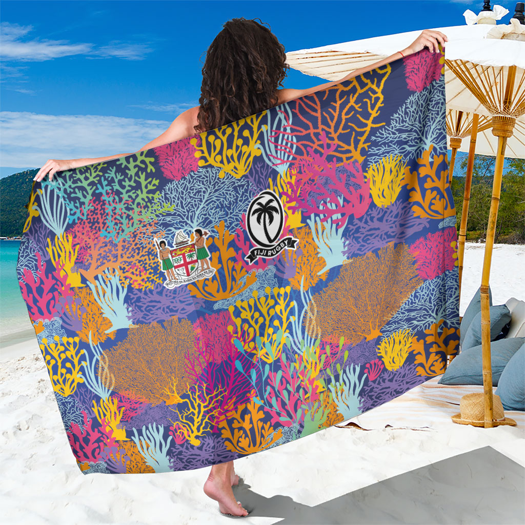 Fijian Rugby Sarong Colorful Coral Reef Pre Match Design LT03 One Size 44 x 66 inches Multicolor - Polynesian Pride