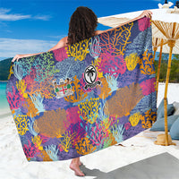 Fijian Rugby Sarong Colorful Coral Reef Pre Match Design LT03 One Size 44 x 66 inches Multicolor - Polynesian Pride