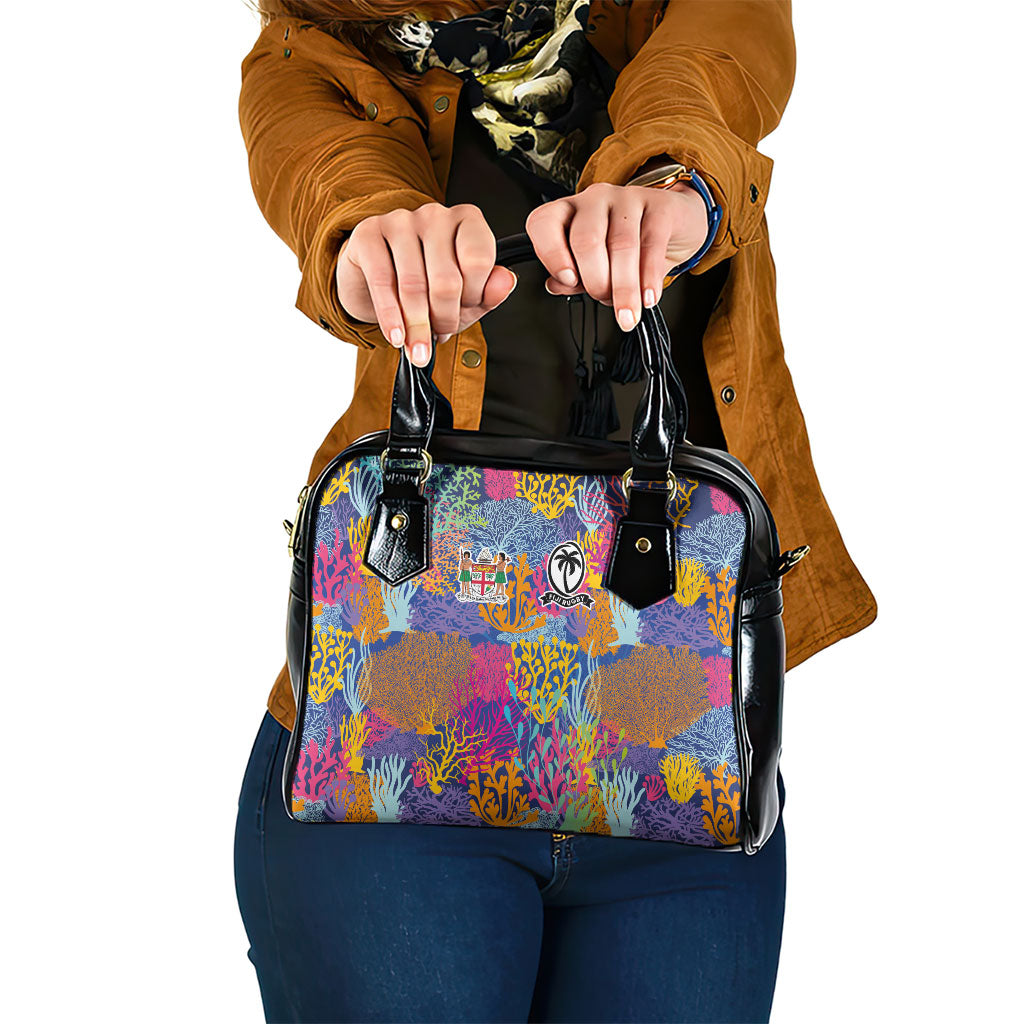 Fijian Rugby Shoulder Handbag Colorful Coral Reef Pre Match Design LT03 One Size Multicolor - Polynesian Pride