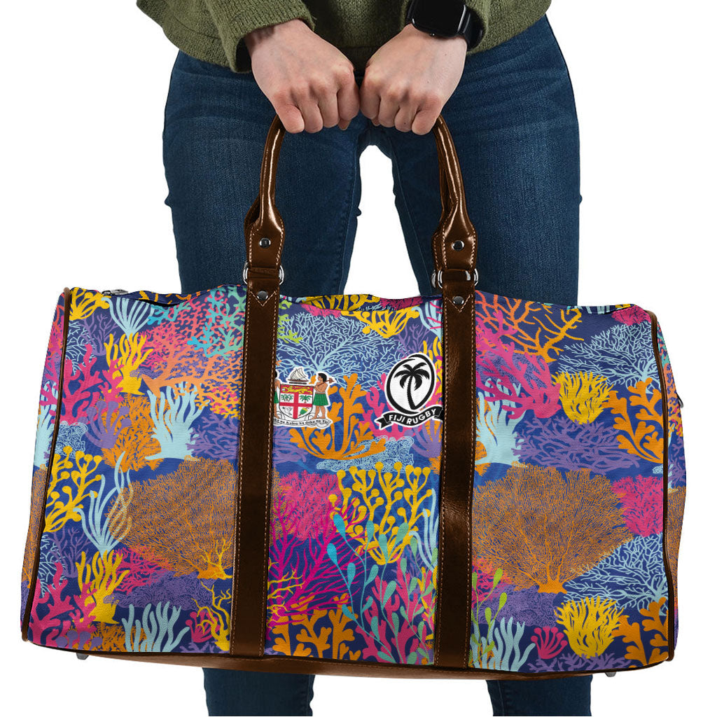 Fijian Rugby Travel Bag Colorful Coral Reef Pre Match Design LT03 Multicolor - Polynesian Pride
