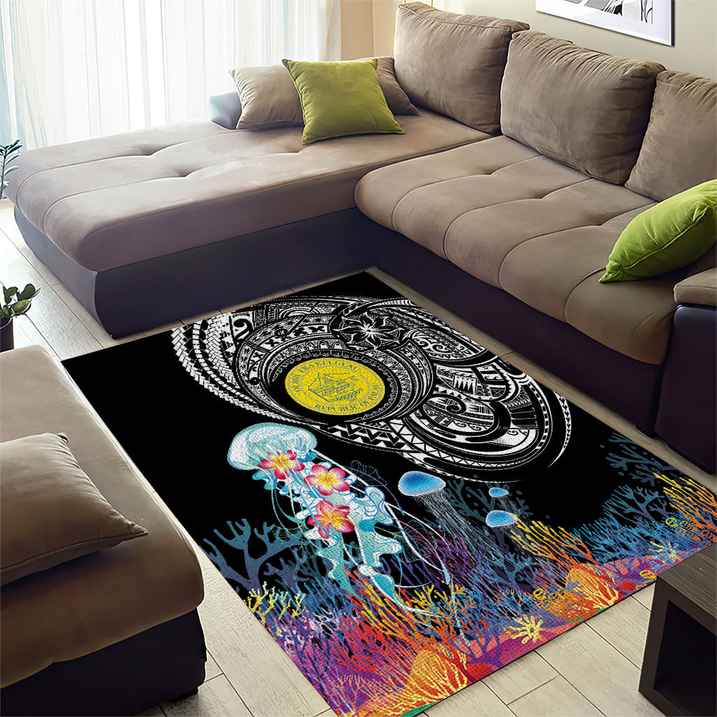 Palau Jellyfish Area Rug Coral Reef with Polynesian Pattern LT03 - Polynesian Pride