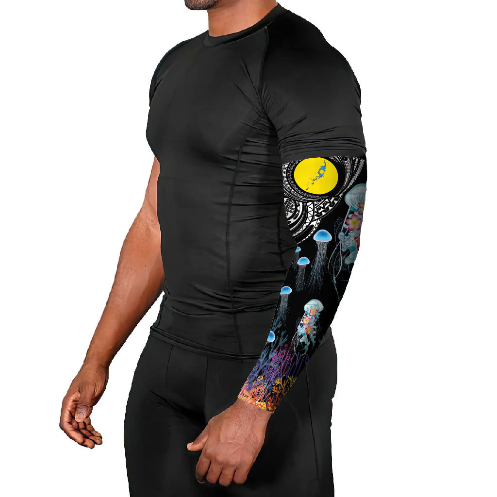 Palau Jellyfish Arm Sleeves Coral Reef with Polynesian Pattern LT03 - Polynesian Pride