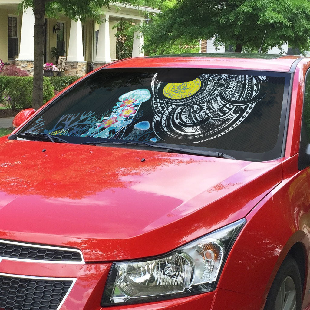 Palau Jellyfish Auto Sun Shade Coral Reef with Polynesian Pattern LT03 - Polynesian Pride
