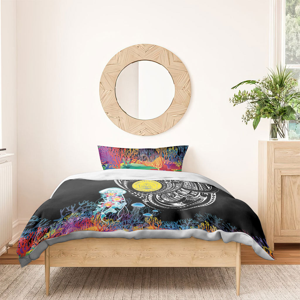 Palau Jellyfish Bedding Set Coral Reef with Polynesian Pattern LT03 - Polynesian Pride