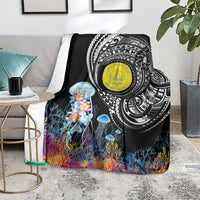 Palau Jellyfish Blanket Coral Reef with Polynesian Pattern LT03 - Polynesian Pride