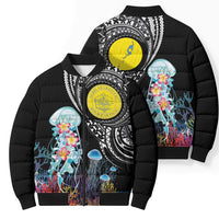 Palau Jellyfish Bomber Puffer Jacket Coral Reef with Polynesian Pattern LT03 - Polynesian Pride