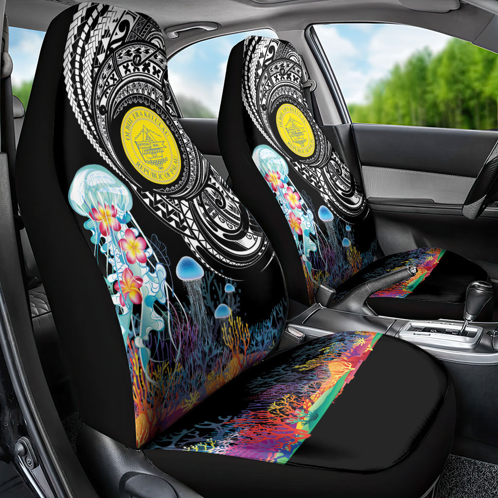 Palau Jellyfish Car Seat Cover Coral Reef with Polynesian Pattern LT03 - Polynesian Pride