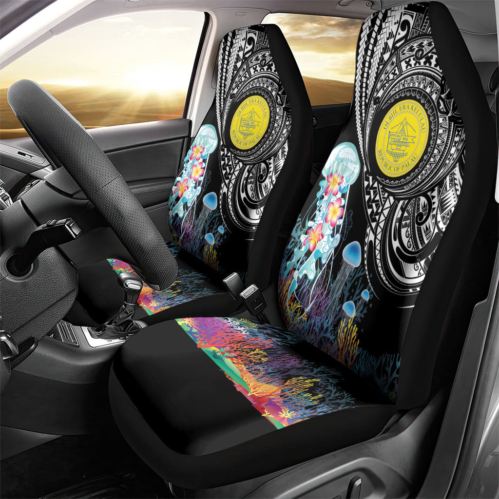 Palau Jellyfish Car Seat Cover Coral Reef with Polynesian Pattern LT03 - Polynesian Pride
