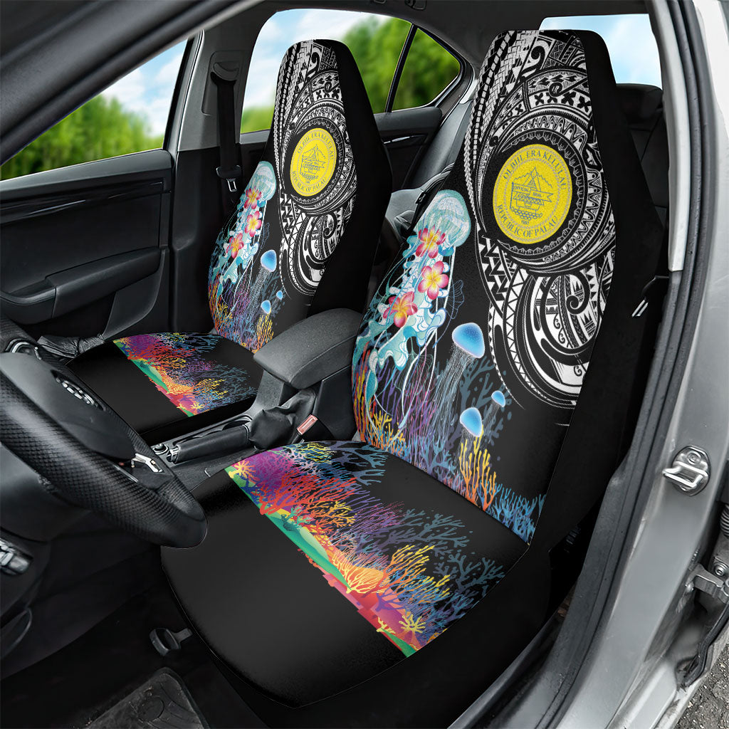 Palau Jellyfish Car Seat Cover Coral Reef with Polynesian Pattern LT03 - Polynesian Pride