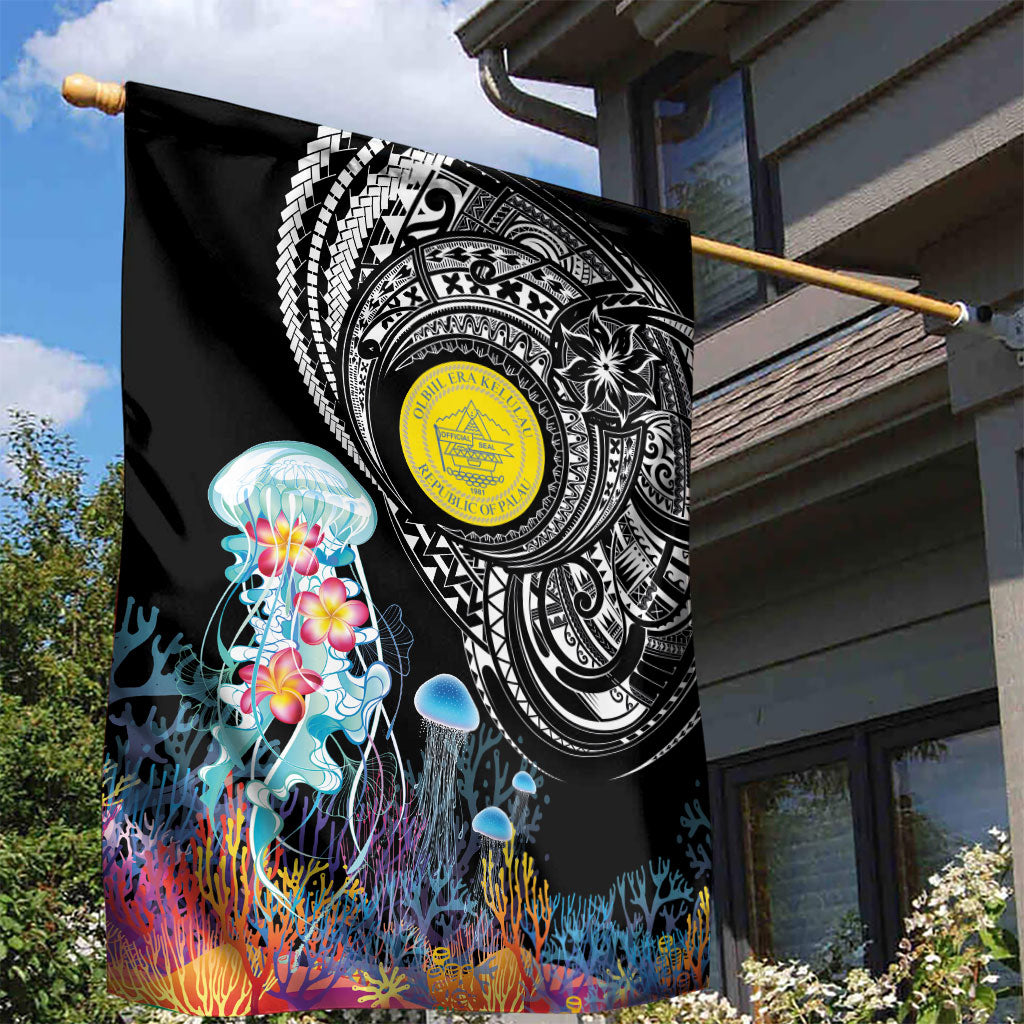 Palau Jellyfish Garden Flag Coral Reef with Polynesian Pattern LT03 - Polynesian Pride