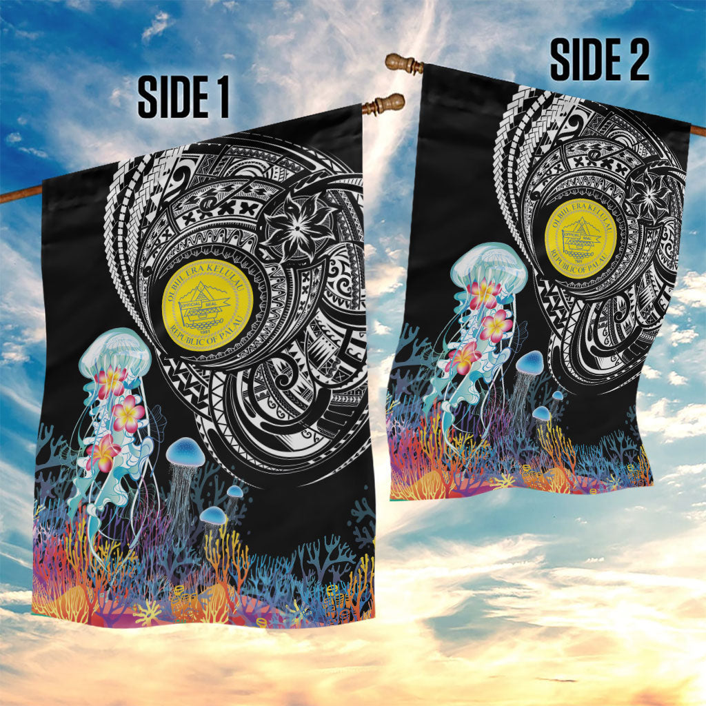 Palau Jellyfish Garden Flag Coral Reef with Polynesian Pattern LT03 - Polynesian Pride