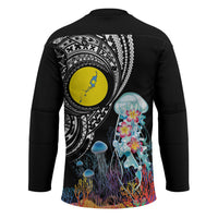 Palau Jellyfish Hockey Jersey Coral Reef with Polynesian Pattern LT03 - Polynesian Pride