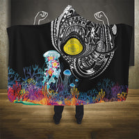 Palau Jellyfish Hooded Blanket Coral Reef with Polynesian Pattern LT03 - Polynesian Pride