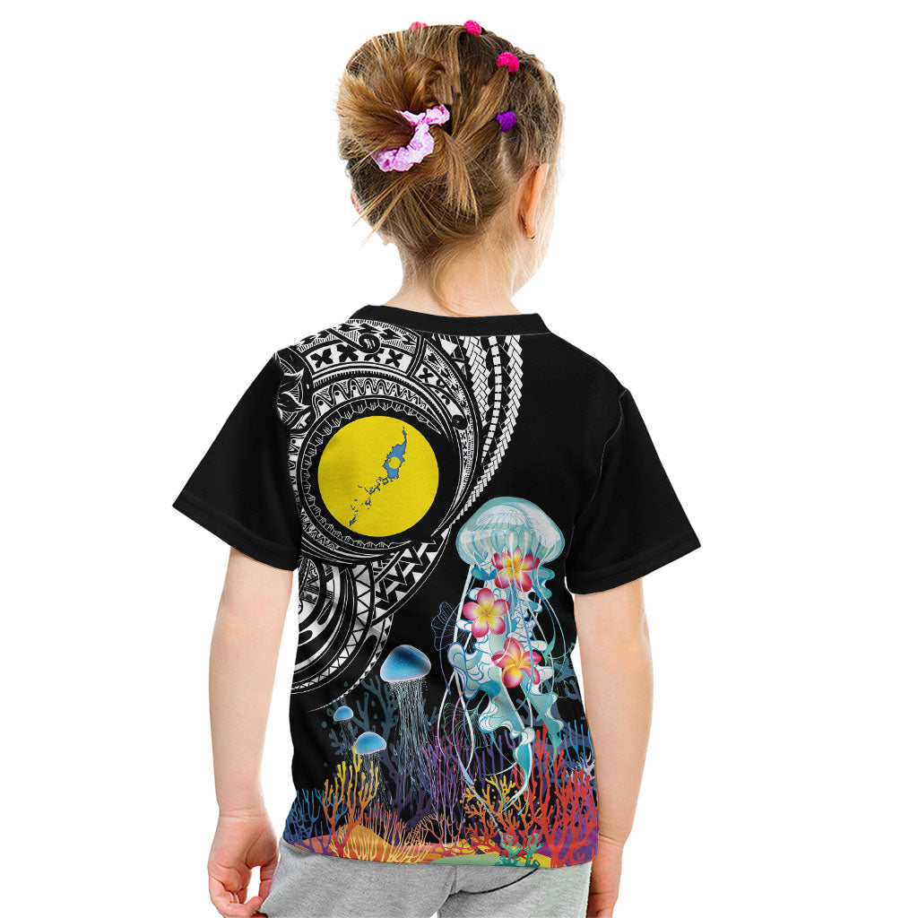 Palau Jellyfish Kid T Shirt Coral Reef with Polynesian Pattern LT03 - Polynesian Pride