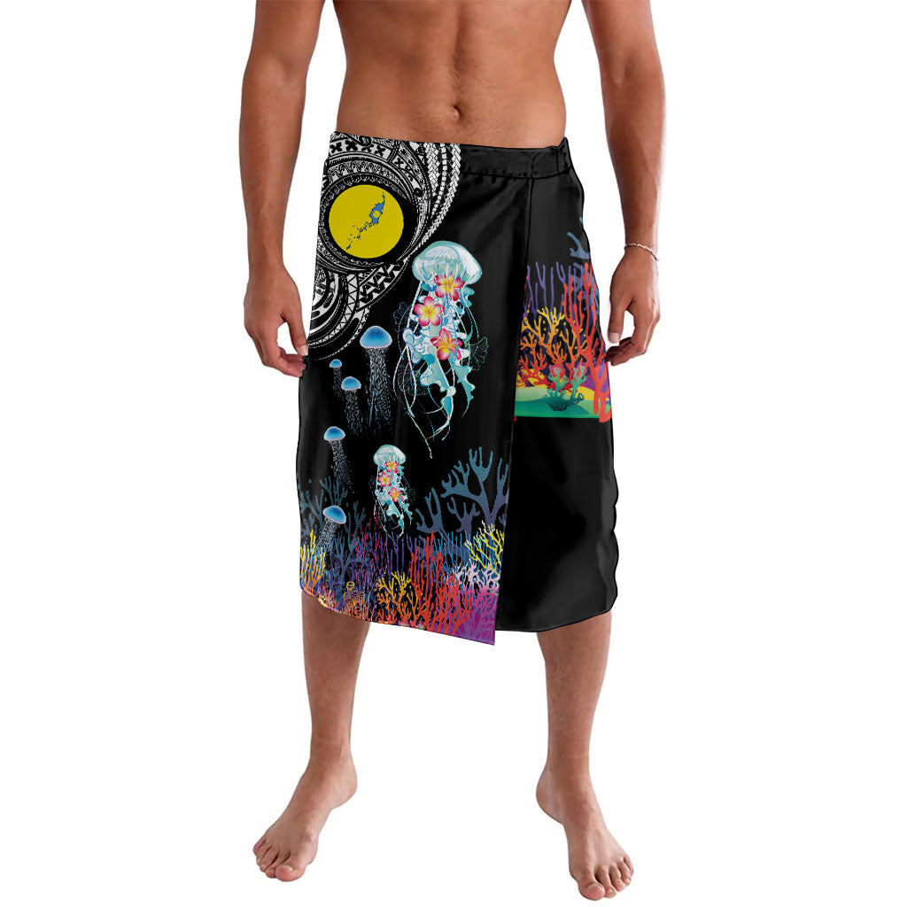 Palau Jellyfish Lavalava Coral Reef with Polynesian Pattern