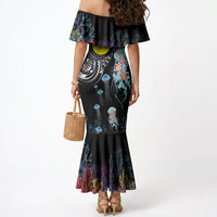 Palau Jellyfish Mermaid Dress Coral Reef with Polynesian Pattern LT03 - Polynesian Pride