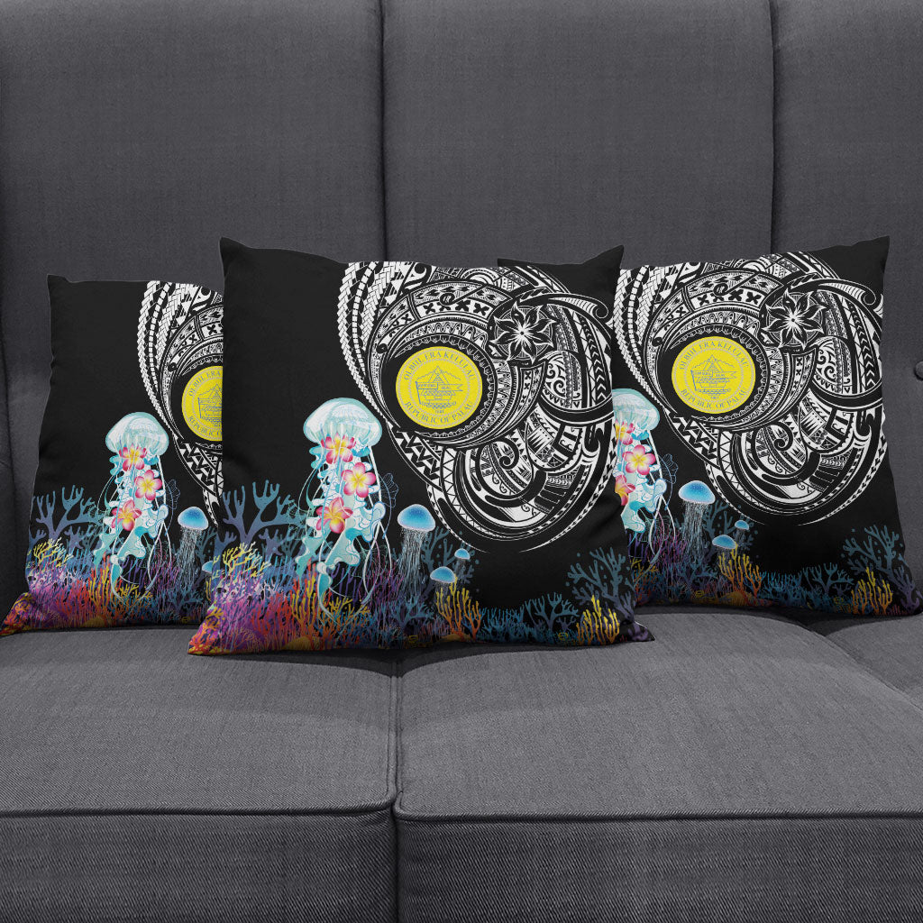 Palau Jellyfish Pillow Cover Coral Reef with Polynesian Pattern LT03 - Polynesian Pride