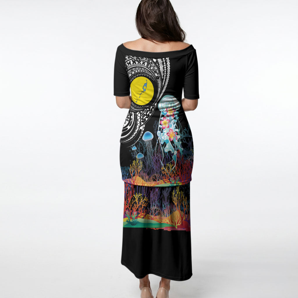 Palau Jellyfish Puletasi Coral Reef with Polynesian Pattern LT03 - Polynesian Pride