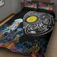 Palau Jellyfish Quilt Bed Set Coral Reef with Polynesian Pattern LT03 - Polynesian Pride