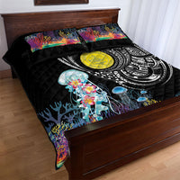 Palau Jellyfish Quilt Bed Set Coral Reef with Polynesian Pattern LT03 - Polynesian Pride