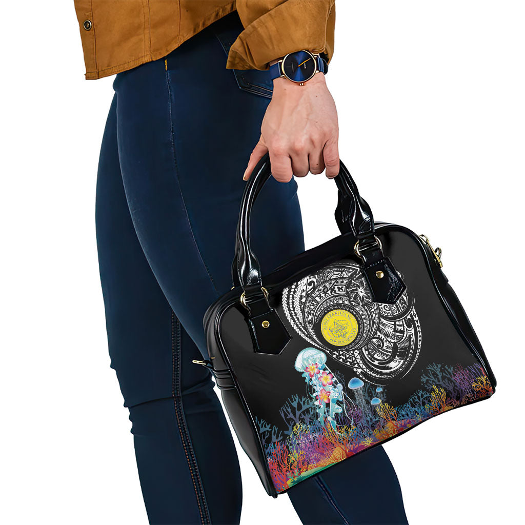 Palau Jellyfish Shoulder Handbag Coral Reef with Polynesian Pattern LT03 - Polynesian Pride