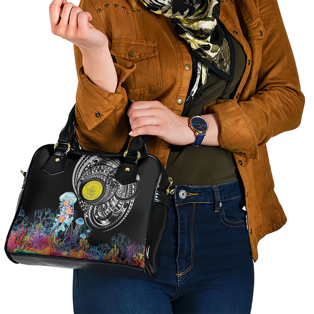 Palau Jellyfish Shoulder Handbag Coral Reef with Polynesian Pattern LT03 - Polynesian Pride
