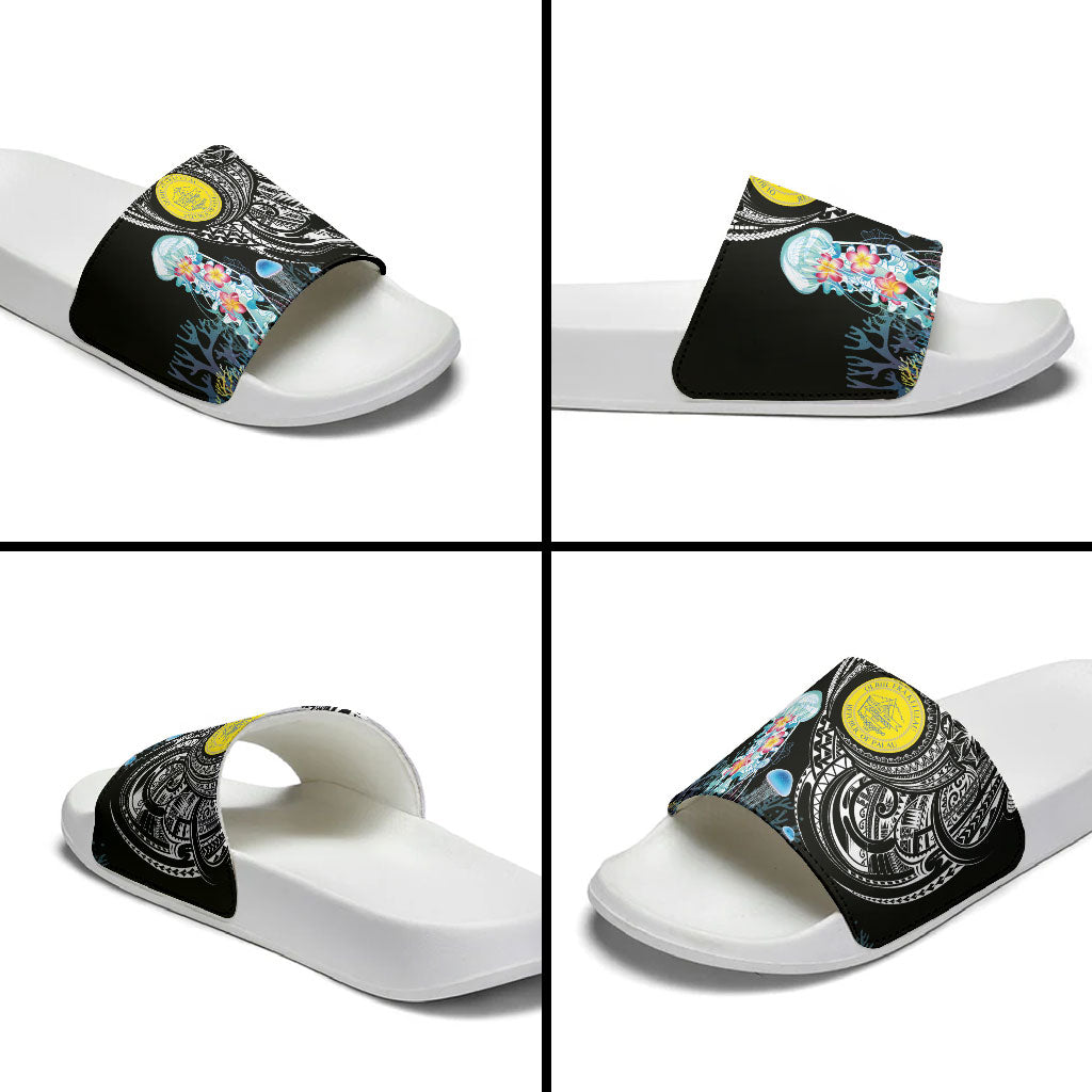 Palau Jellyfish Slide Sandals Coral Reef with Polynesian Pattern LT03 - Polynesian Pride