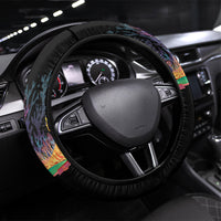 Palau Jellyfish Steering Wheel Cover Coral Reef with Polynesian Pattern LT03 Universal Fit Black - Polynesian Pride