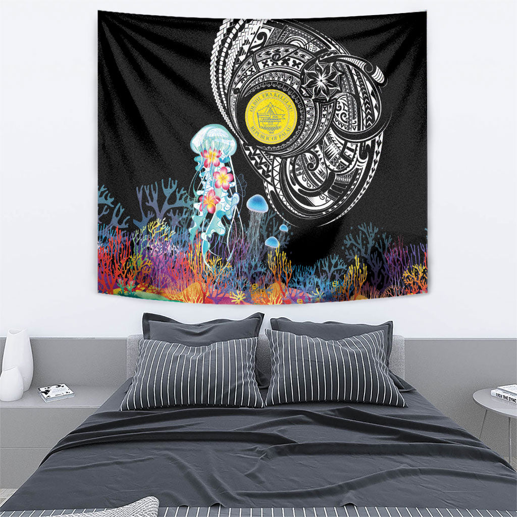 Palau Jellyfish Tapestry Coral Reef with Polynesian Pattern LT03 - Polynesian Pride