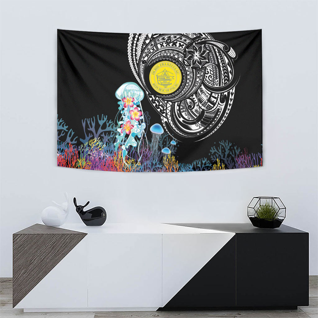Palau Jellyfish Tapestry Coral Reef with Polynesian Pattern LT03 - Polynesian Pride